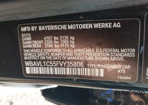 2015 BMW X1 xDrive28I from USA, damaged, VIN WBAVL1C55FVY35806